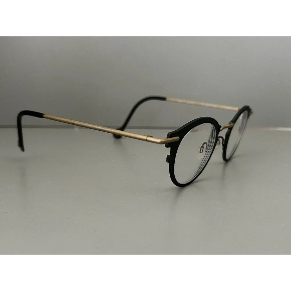 Anne & Valentin Titanium Japan Eyeglasses Frames HOOP BC78 Charcoal & Gold Tone